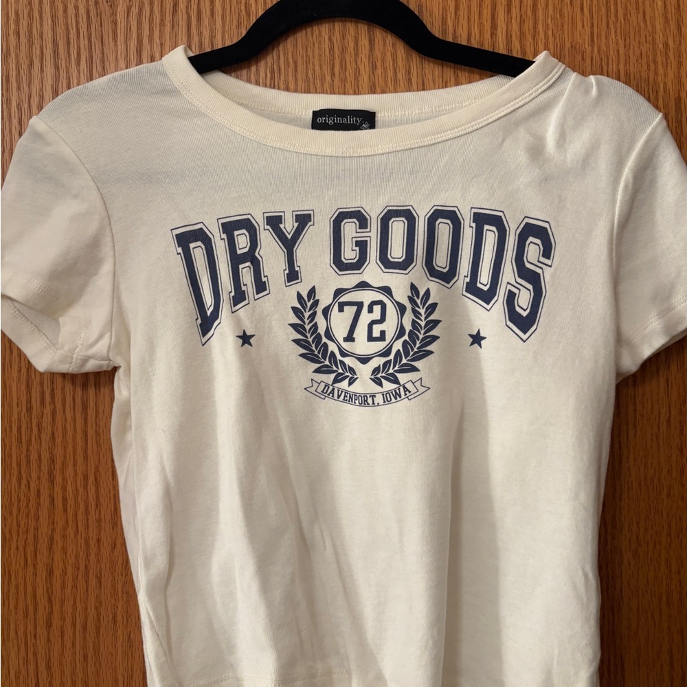 Dry Goods Cream and Blue Crop Top